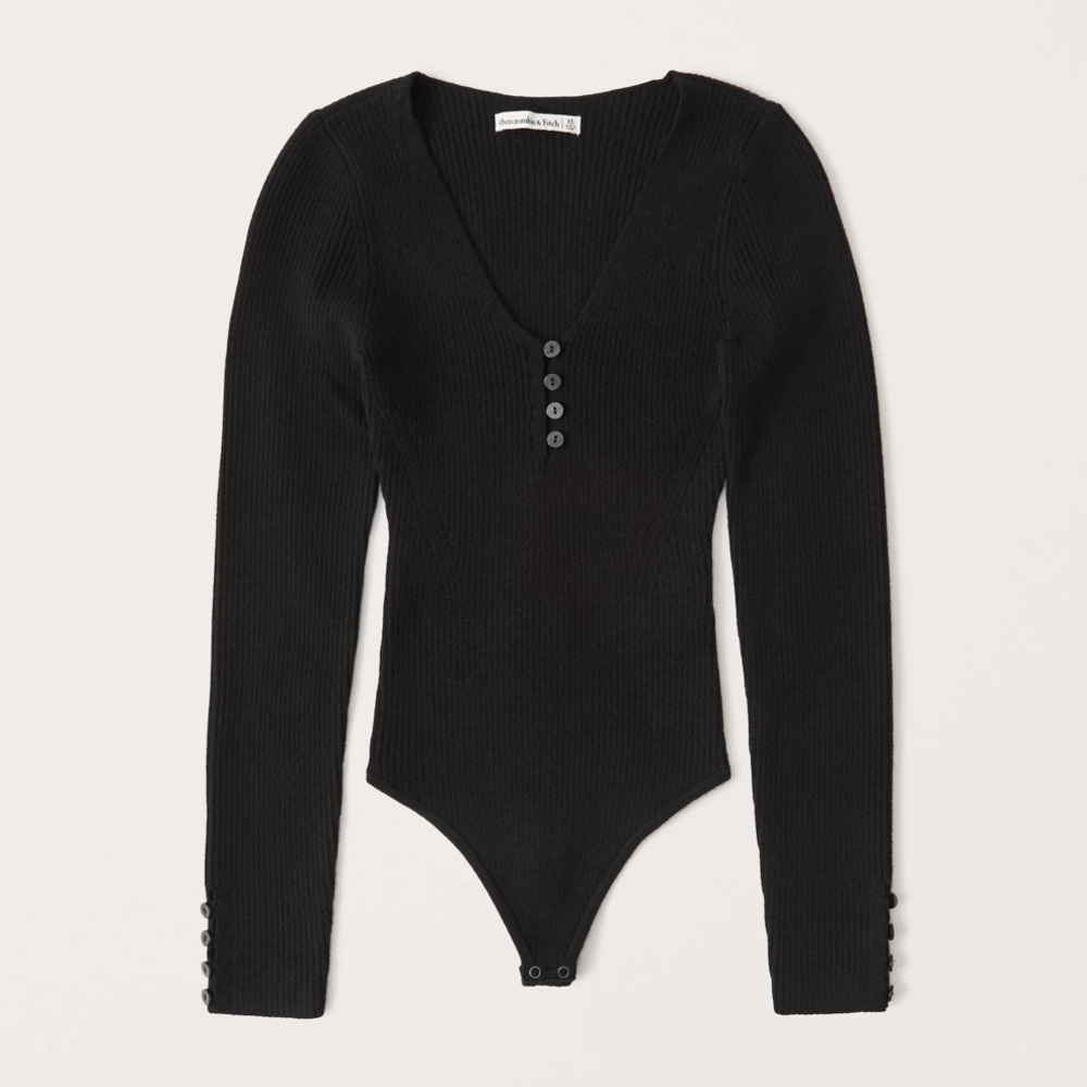 Long sleeve Henley bodysuit